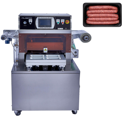 Máquina del skinpack del vacío de la carne de pescados de atún del sellador de la bandeja de la comida de la empaquetadora de la piel de Ruibao